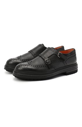 Мужские кожаные монки SANTONI черного цвета по цене 55950 руб., арт. MGMI16232JK3ESAXN51 | Фото 1 Мужские кожаные монки SANTONI черного цвета, арт. MGMI16232JK3ESAXN51 | Фото 1