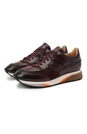 Мужские кожаные кроссовки SANTONI бордового цвета по цене 59100 руб., арт. MBEN21167BGAEG0DB66 | Фото 1 Мужские кожаные кроссовки SANTONI бордового цвета, арт. MBEN21167BGAEG0DB66 | Фото 1