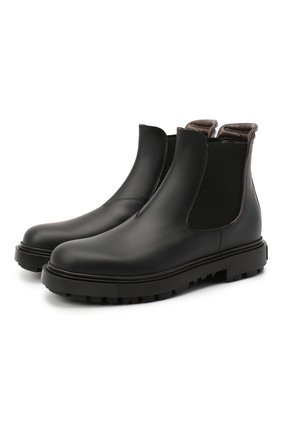 Мужские кожаные челси SANTONI черного цвета по цене 58400 руб., арт. MGSM17340NNNKLUAN51 | Фото 1 Мужские кожаные челси SANTONI черного цвета, арт. MGSM17340NNNKLUAN51 | Фото 1 (Материал внутренний: Текстиль, Натуральная кожа; Подошва: Массивная)