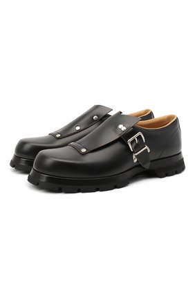 Мужские кожаные монки JIL SANDER черного цвета по цене 74000 руб., арт. JI35503A-12232 | Фото 1 Мужские кожаные монки JIL SANDER черного цвета, арт. JI35503A-12232 | Фото 1