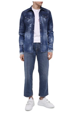Мужская джинсовая рубашка DSQUARED2 синего цвета по цене 59150 руб., арт. S71DM0423/S30341 | Фото 2 Мужская джинсовая рубашка DSQUARED2 синего цвета, арт. S71DM0423/S30341 | Фото 2