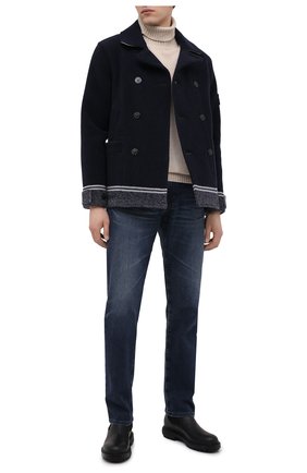 Мужской шерстяной бушлат STONE ISLAND темно-синего цвета по цене 92750 руб., арт. 731541852 | Фото 2 Мужской шерстяной бушлат STONE ISLAND темно-синего цвета, арт. 731541852 | Фото 2