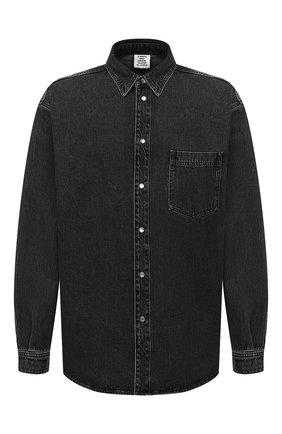 Мужская джинсовая рубашка VETEMENTS черного цвета по цене 110500 руб., арт. UAH21SH043 2801/M | Фото 1 Мужская джинсовая рубашка VETEMENTS черного цвета, арт. UAH21SH043 2801/M | Фото 1