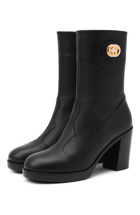 Женские кожаные ботильоны rosie GUCCI черного цвета по цене 82400 руб., арт. 626747/0YX00 | Фото 1 Женские кожаные ботильоны rosie GUCCI черного цвета, арт. 626747/0YX00 | Фото 1