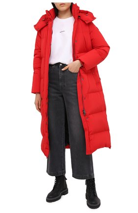Женский пуховик WOOLRICH красного цвета по цене 87200 руб., арт. CFWW0U0312FR/UT1148 | Фото 2 Женский пуховик WOOLRICH красного цвета, арт. CFWW0U0312FR/UT1148 | Фото 2