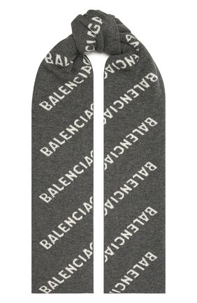 Мужские шерстяной шарф BALENCIAGA серого цвета по цене 39850 руб., арт. 633719/T1567 | Фото 1 Мужские шерстяной шарф BALENCIAGA серого цвета, арт. 633719/T1567 | Фото 1