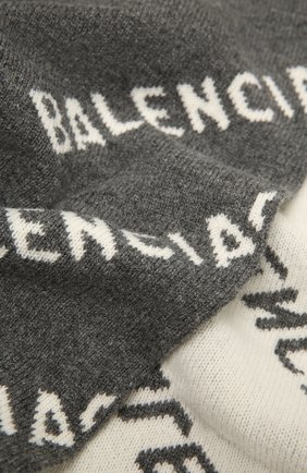 Мужские шерстяной шарф BALENCIAGA серого цвета по цене 39850 руб., арт. 633719/T1567 | Фото 2 Мужские шерстяной шарф BALENCIAGA серого цвета, арт. 633719/T1567 | Фото 2