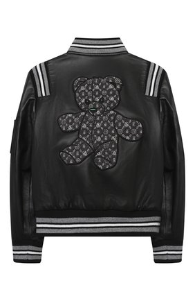Детского кожаный бомбер PHILIPP PLEIN черного цвета по цене 156390 руб., арт. F20C BLB0198 PLE002N | Фото 2 Детского кожаный бомбер PHILIPP PLEIN черного цвета, арт. F20C BLB0198 PLE002N | Фото 2