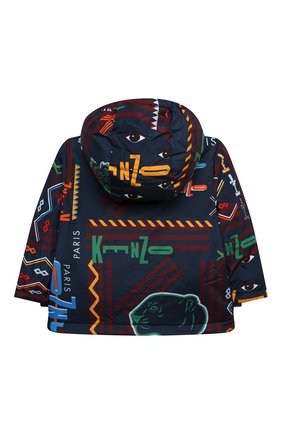 Детская куртка с капюшоном KENZO темно-синего цвета по цене 25750 руб., арт. KR42517 | Фото 2 Детская куртка с капюшоном KENZO темно-синего цвета, арт. KR42517 | Фото 2