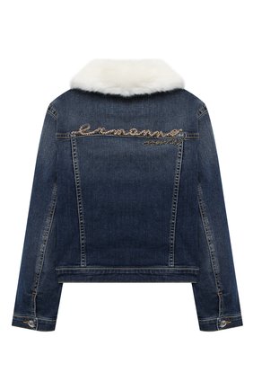 Детская джинсовая куртка ERMANNO SCERVINO голубого цвета по цене 46000 руб., арт. 47I CP08 JNS/10-16 | Фото 2 Детская джинсовая куртка ERMANNO SCERVINO голубого цвета, арт. 47I CP08 JNS/10-16 | Фото 2 (Рукава: Длинные; Материал внешний: Хлопок; Материал подклада: Синтетический материал; Кросс-КТ: Сезон: демисезон, Деним; Ростовка одежда: 10 - 11 лет | 140 - 146см, 12 лет | 152 см, 13 - 15 лет | 158 см, 16 лет | 164 см)