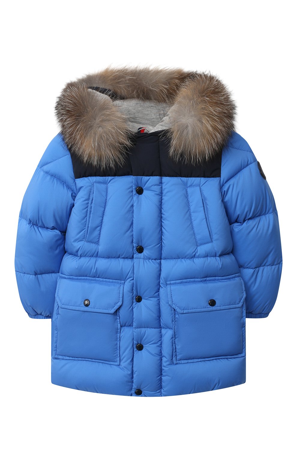 Детского пуховая куртка MONCLER синего цвета, арт. F2-951-1C504-22-53333 | Фото 1