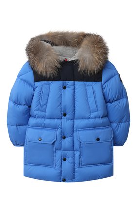 Детского пуховая куртка MONCLER синего цвета по цене 49700 руб., арт. F2-951-1C504-22-53333 | Фото 1 Детского пуховая куртка MONCLER синего цвета, арт. F2-951-1C504-22-53333 | Фото 1