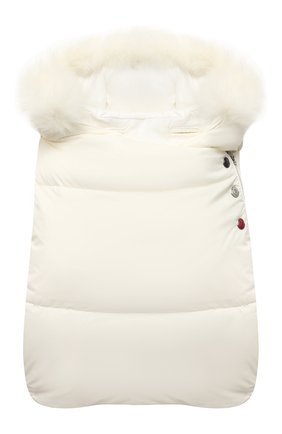 Детский пуховый конверт MONCLER белого цвета по цене 52150 руб., арт. F2-951-1G509-02-53333/3M-18M | Фото 1 Детский пуховый конверт MONCLER белого цвета, арт. F2-951-1G509-02-53333/3M-18M | Фото 1