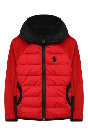 Детского комбинированная куртка MONCLER красного цвета по цене 40500 руб., арт. F2-954-8G506-20-809EG/8-10A | Фото 1 Детского комбинированная куртка MONCLER красного цвета, арт. F2-954-8G506-20-809EG/8-10A | Фото 1