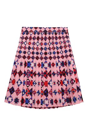 Детская плиссированная юбка EMILIO PUCCI розового цвета по цене 20900 руб., арт. 9N7025/ND780/5-8 | Фото 2 Детская плиссированная юбка EMILIO PUCCI розового цвета, арт. 9N7025/ND780/5-8 | Фото 2