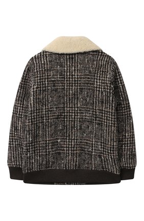 Детского бомбер с меховой отделкой DOLCE & GABBANA коричневого цвета по цене 82400 руб., арт. L42B14/FQMGU/8-14 | Фото 2 Детского бомбер с меховой отделкой DOLCE & GABBANA коричневого цвета, арт. L42B14/FQMGU/8-14 | Фото 2