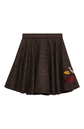 Детская шерстяная юбка DOLCE & GABBANA коричневого цвета по цене 36850 руб., арт. L53I73/FQMH3/8-14 | Фото 1 Детская шерстяная юбка DOLCE & GABBANA коричневого цвета, арт. L53I73/FQMH3/8-14 | Фото 1