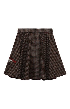 Детская шерстяная юбка DOLCE & GABBANA коричневого цвета по цене 36850 руб., арт. L53I73/FQMH3/8-14 | Фото 2 Детская шерстяная юбка DOLCE & GABBANA коричневого цвета, арт. L53I73/FQMH3/8-14 | Фото 2