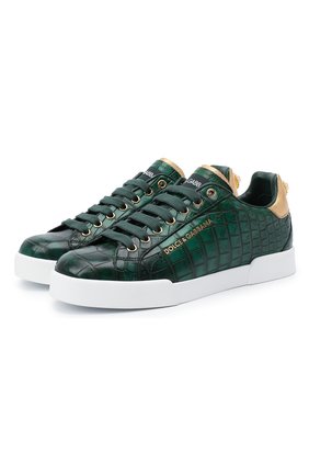 Женские кеды из кожи крокодила portofino DOLCE & GABBANA зеленого цвета по цене 199000 руб., арт. CK1602/A2W46/CNIL | Фото 1 Женские кеды из кожи крокодила portofino DOLCE & GABBANA зеленого цвета, арт. CK1602/A2W46/CNIL | Фото 1