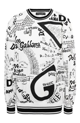 Женский хлопковый свитшот DOLCE & GABBANA черно-белого цвета по цене 65050 руб., арт. F9I53T/FI79D | Фото 1 Женский хлопковый свитшот DOLCE & GABBANA черно-белого цвета, арт. F9I53T/FI79D | Фото 1