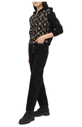 Женский хлопковая толстовка PHILIPP PLEIN черного цвета по цене 88740 руб., арт. A20C WJB1356 PJO002N | Фото 2 Женский хлопковая толстовка PHILIPP PLEIN черного цвета, арт. A20C WJB1356 PJO002N | Фото 2