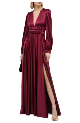 Женское шелковое платье DOLCE & GABBANA бордового цвета по цене 398500 руб., арт. F6K2PT/FU1NG | Фото 2 Женское шелковое платье DOLCE & GABBANA бордового цвета, арт. F6K2PT/FU1NG | Фото 2