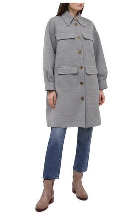 Женские кожаные ботинки SANTONI серого цвета по цене 69950 руб., арт. WTNH58839BJ2NLGAE41 | Фото 2 Женские кожаные ботинки SANTONI серого цвета, арт. WTNH58839BJ2NLGAE41 | Фото 2