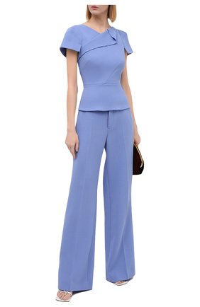 Женский шерстяной топ ROLAND MOURET голубого цвета по цене 59950 руб., арт. PW20/S0968/F4044 | Фото 2 Женский шерстяной топ ROLAND MOURET голубого цвета, арт. PW20/S0968/F4044 | Фото 2