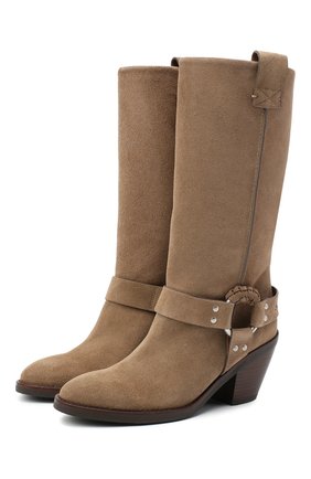Женские замшевые сапоги western SEE BY CHLOÉ бежевого цвета по цене 49250 руб., арт. SB33026A/10082 | Фото 1 Женские замшевые сапоги western SEE BY CHLOÉ бежевого цвета, арт. SB33026A/10082 | Фото 1