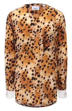 Женская шелковая блузка BURBERRY коричневого цвета по цене 82950 руб., арт. 4566851 | Фото 1 Женская шелковая блузка BURBERRY коричневого цвета, арт. 4566851 | Фото 1
