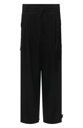 Мужские шерстяные брюки YOHJI YAMAMOTO черного цвета по цене 93000 руб., арт. HR-P36-100 | Фото 1 Мужские шерстяные брюки YOHJI YAMAMOTO черного цвета, арт. HR-P36-100 | Фото 1 (Материал внешний: Шерсть; Длина (брюки, джинсы): Стандартные; Случай: Повседневный; Стили: Минимализм)
