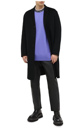 Мужской свитшот из вискозы и хлопка ACNE STUDIOS фиолетового цвета по цене 26200 руб., арт. BI0078 | Фото 2 Мужской свитшот из вискозы и хлопка ACNE STUDIOS фиолетового цвета, арт. BI0078 | Фото 2