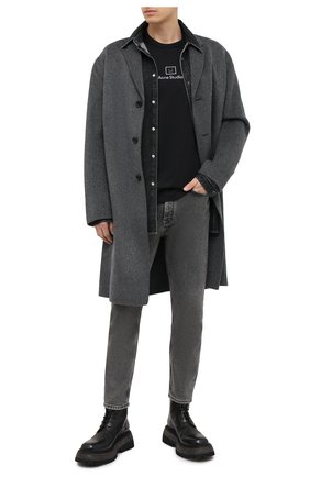 Мужская хлопковая футболка ACNE STUDIOS черного цвета по цене 15200 руб., арт. CL0073/M | Фото 2 Мужская хлопковая футболка ACNE STUDIOS черного цвета, арт. CL0073/M | Фото 2