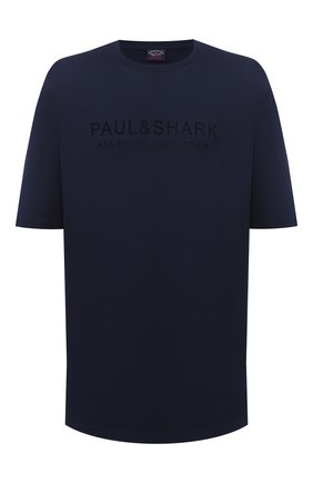 Мужская хлопковая футболка PAUL&SHARK темно-синего цвета по цене 15700 руб., арт. A20P1678/C00/3XL-6XL | Фото 1 Мужская хлопковая футболка PAUL&SHARK темно-синего цвета, арт. A20P1678/C00/3XL-6XL | Фото 1
