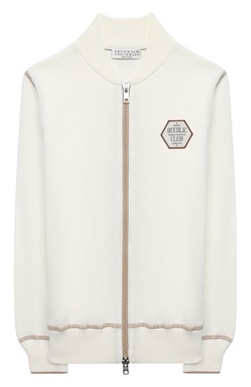 Детский хлопковый кардиган BRUNELLO CUCINELLI белого цвета по цене 46550 руб., арт. B29M10806B | Фото 1 Детский хлопковый кардиган BRUNELLO CUCINELLI белого цвета, арт. B29M10806B | Фото 1 (Рукава: Длинные; Материал внешний: Хлопок; Мальчики Кросс-КТ: Кардиган-одежда; Ростовка одежда: 10 - 11 лет | 140 - 146см, 8 лет | 128 см)