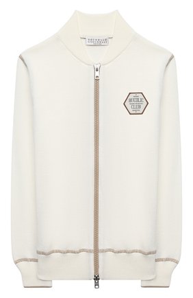 Детский хлопковый кардиган BRUNELLO CUCINELLI белого цвета по цене 43650 руб., арт. B29M10806A | Фото 1 Детский хлопковый кардиган BRUNELLO CUCINELLI белого цвета, арт. B29M10806A | Фото 1 (Рукава: Длинные; Материал внешний: Хлопок; Мальчики Кросс-КТ: Кардиган-одежда; Ростовка одежда: 4 года | 104 см, 6 лет | 116 см)