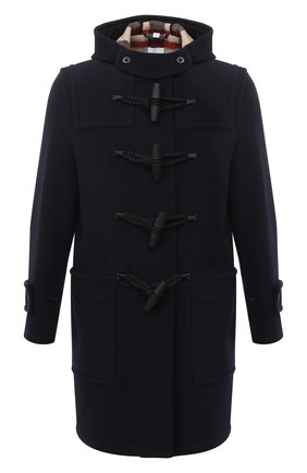 Мужской шерстяное пальто BURBERRY синего цвета по цене 121500 руб., арт. 8033638 | Фото 1 Мужской шерстяное пальто BURBERRY синего цвета, арт. 8033638 | Фото 1