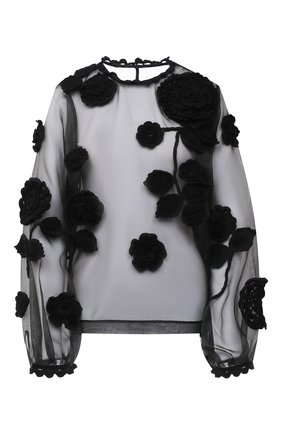 Женская блузка DOLCE & GABBANA черного цвета по цене 310500 руб., арт. F74X2Z/GD0R1 | Фото 1 Женская блузка DOLCE & GABBANA черного цвета, арт. F74X2Z/GD0R1 | Фото 1