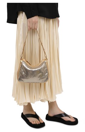 Женская сумка sydney BY FAR золотого цвета, арт. 20FWSYSGDMTMMED | Фото 2 (Материал: Металл, Натуральная кожа; Размер: small; Сумки-технические: Сумки top-handle)