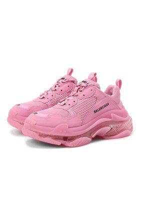 Женские текстильные кроссовки triple s BALENCIAGA розового цвета по цене 97700 руб., арт. 544351/W2GA1 | Фото 1 Женские текстильные кроссовки triple s BALENCIAGA розового цвета, арт. 544351/W2GA1 | Фото 1