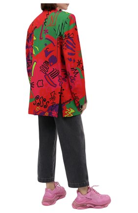 Женские текстильные кроссовки triple s BALENCIAGA розового цвета, арт. 544351/W2GA1 | Фото 2 (Материал внутренний: Текстиль; Материал внешний: Текстиль; Подошва: Платформа; Материал утеплителя: Без утеплителя; Стили: Гранж)