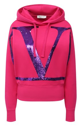 Женский хлопковое худи VALENTINO фуксия цвета по цене 147500 руб., арт. UB3MF06U5R2 | Фото 1 Женский хлопковое худи VALENTINO фуксия цвета, арт. UB3MF06U5R2 | Фото 1