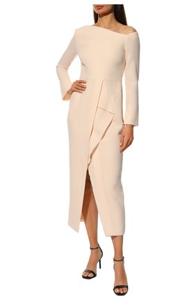 Женское шерстяное платье ROLAND MOURET светло-розового цвета по цене 167000 руб., арт. PW20/S0919/F4044 | Фото 2 Женское шерстяное платье ROLAND MOURET светло-розового цвета, арт. PW20/S0919/F4044 | Фото 2