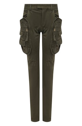 Женские хлопковые брюки DSQUARED2 хаки цвета по цене 75200 руб., арт. S72KA1029/S39021 | Фото 1 Женские хлопковые брюки DSQUARED2 хаки цвета, арт. S72KA1029/S39021 | Фото 1
