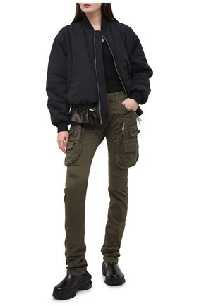 Женские хлопковые брюки DSQUARED2 хаки цвета по цене 75200 руб., арт. S72KA1029/S39021 | Фото 2 Женские хлопковые брюки DSQUARED2 хаки цвета, арт. S72KA1029/S39021 | Фото 2