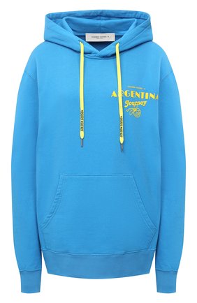 Женская хлопковое худи GOLDEN GOOSE DELUXE BRAND голубого цвета по цене 35150 руб., арт. GUP00479.P000279 | Фото 1 Женская хлопковое худи GOLDEN GOOSE DELUXE BRAND голубого цвета, арт. GUP00479.P000279 | Фото 1
