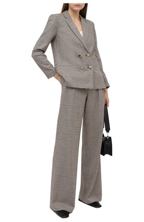 Женский двубортный жакет ALICE + OLIVIA коричневого цвета по цене 55100 руб., арт. CL000R04207 | Фото 2 Женский двубортный жакет ALICE + OLIVIA коричневого цвета, арт. CL000R04207 | Фото 2