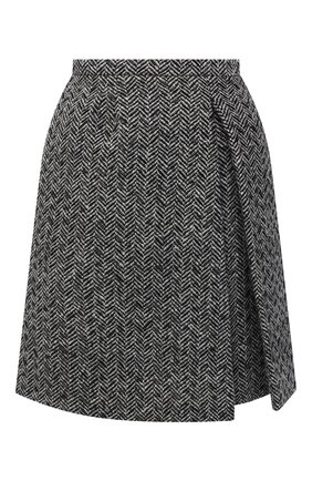 Женская шерстяная юбка VALENTINO черно-белого цвета по цене 278500 руб., арт. UB0RA705621 | Фото 1