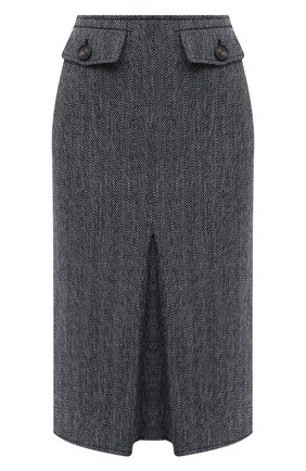 Женская юбка из шерсти и хлопка VICTORIA BECKHAM темно-синего цвета по цене 86300 руб., арт. 1420WSK002016B | Фото 1 Женская юбка из шерсти и хлопка VICTORIA BECKHAM темно-синего цвета, арт. 1420WSK002016B | Фото 1