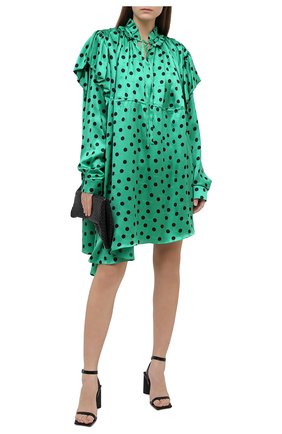 Женское шелковое платье BALENCIAGA зеленого цвета по цене 217500 руб., арт. 642284/TJLB1 | Фото 2 Женское шелковое платье BALENCIAGA зеленого цвета, арт. 642284/TJLB1 | Фото 2